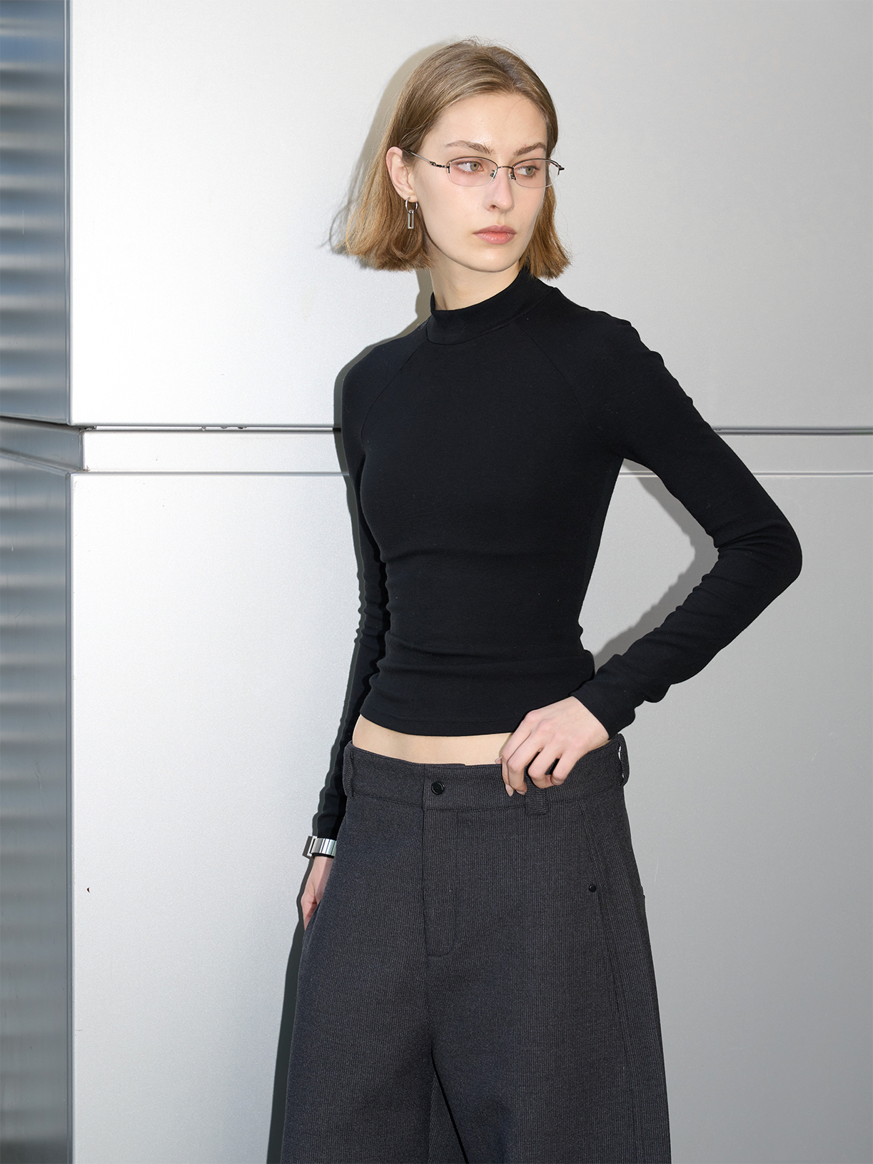 Slim Fit Back Letter Print T-Shirt