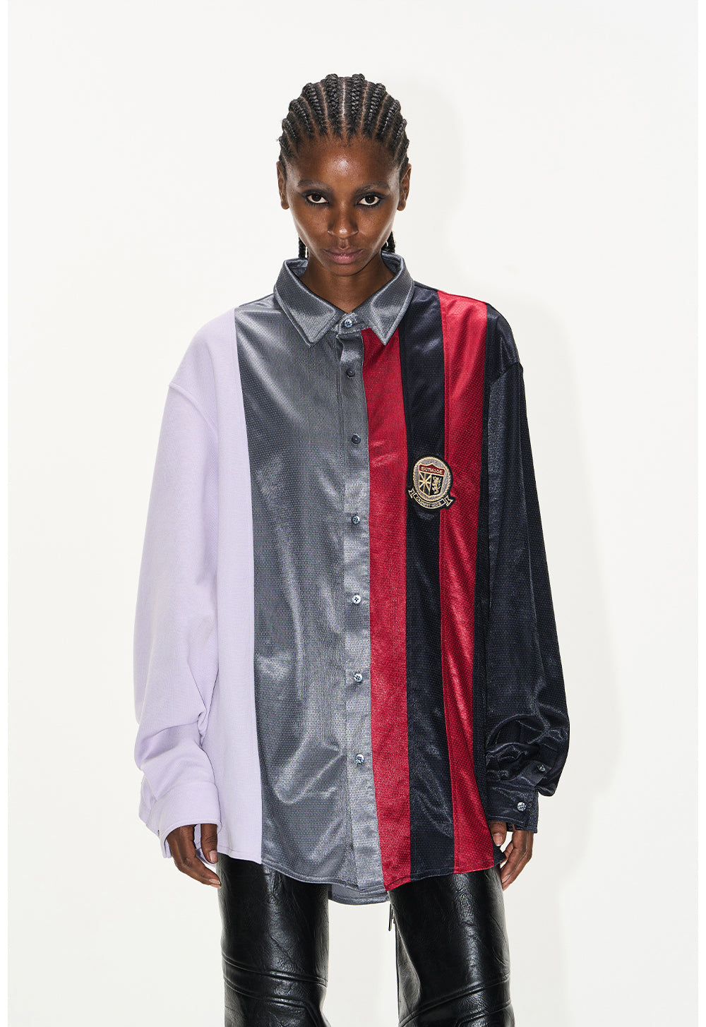 Color Matching Sports Badge Shirt