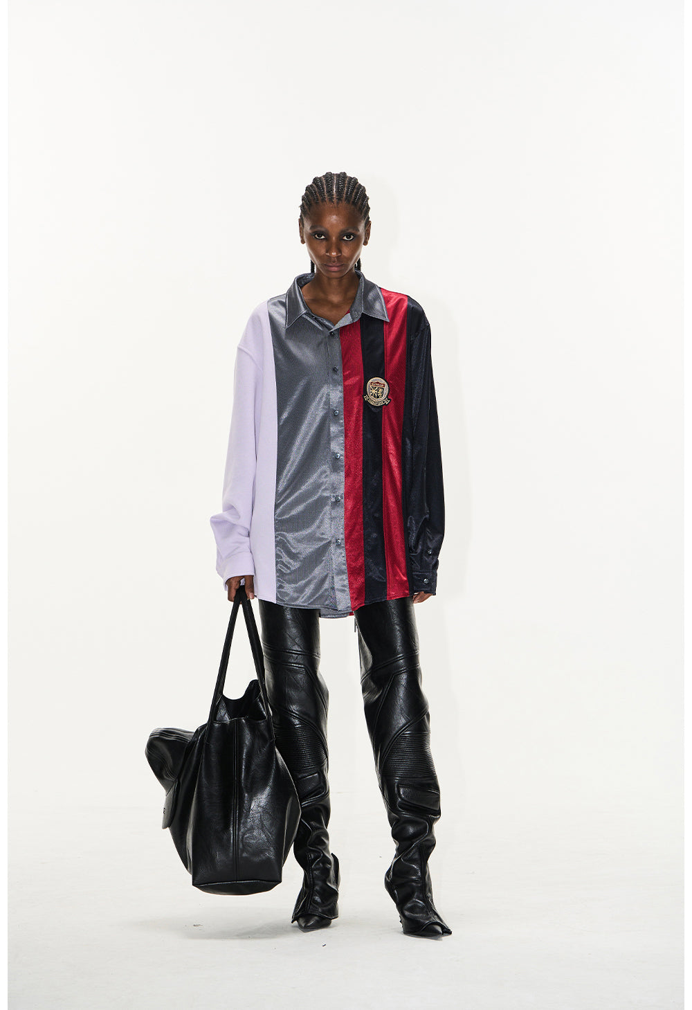 Color Matching Sports Badge Shirt