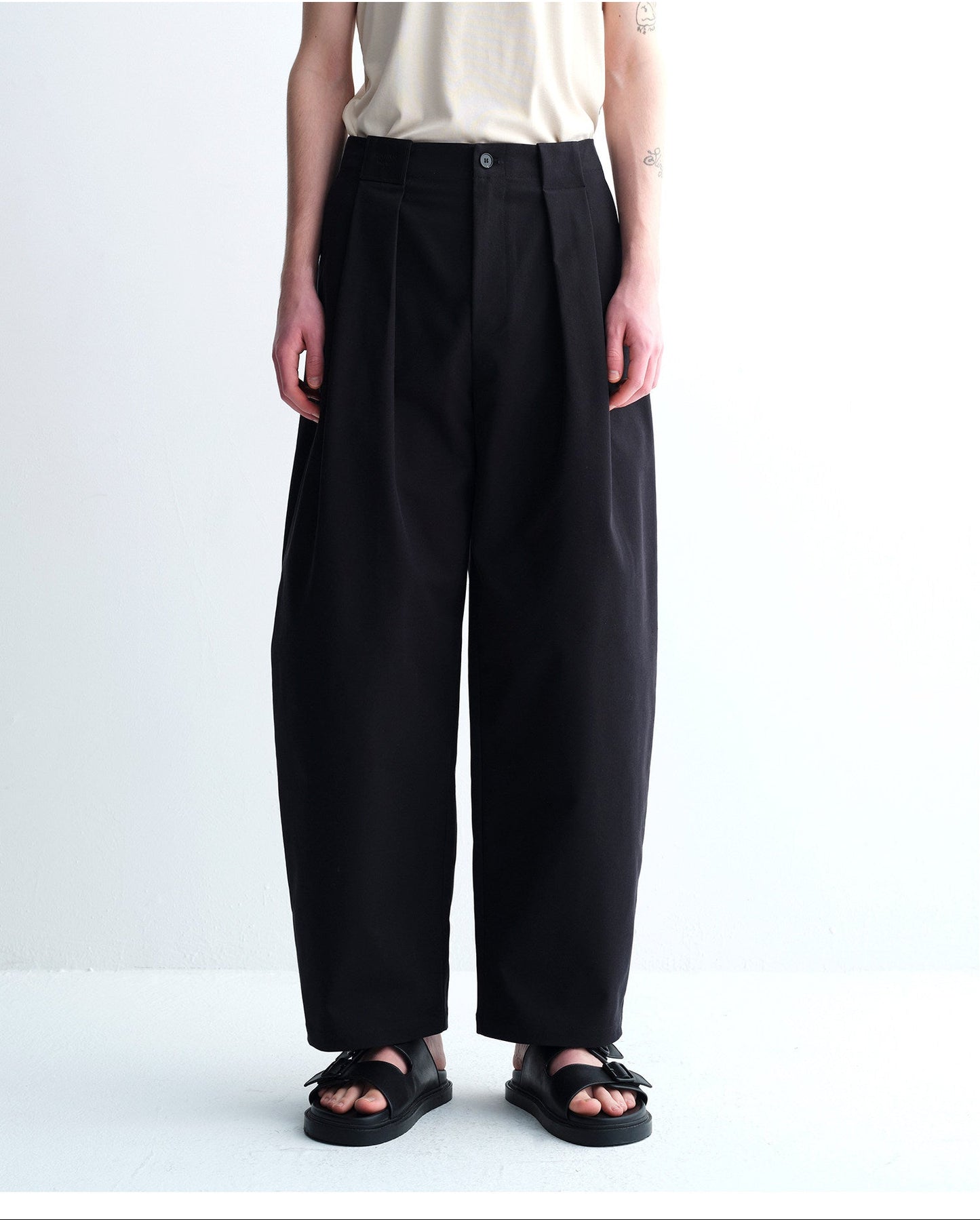 Tencel Blend Wide-Leg Pants