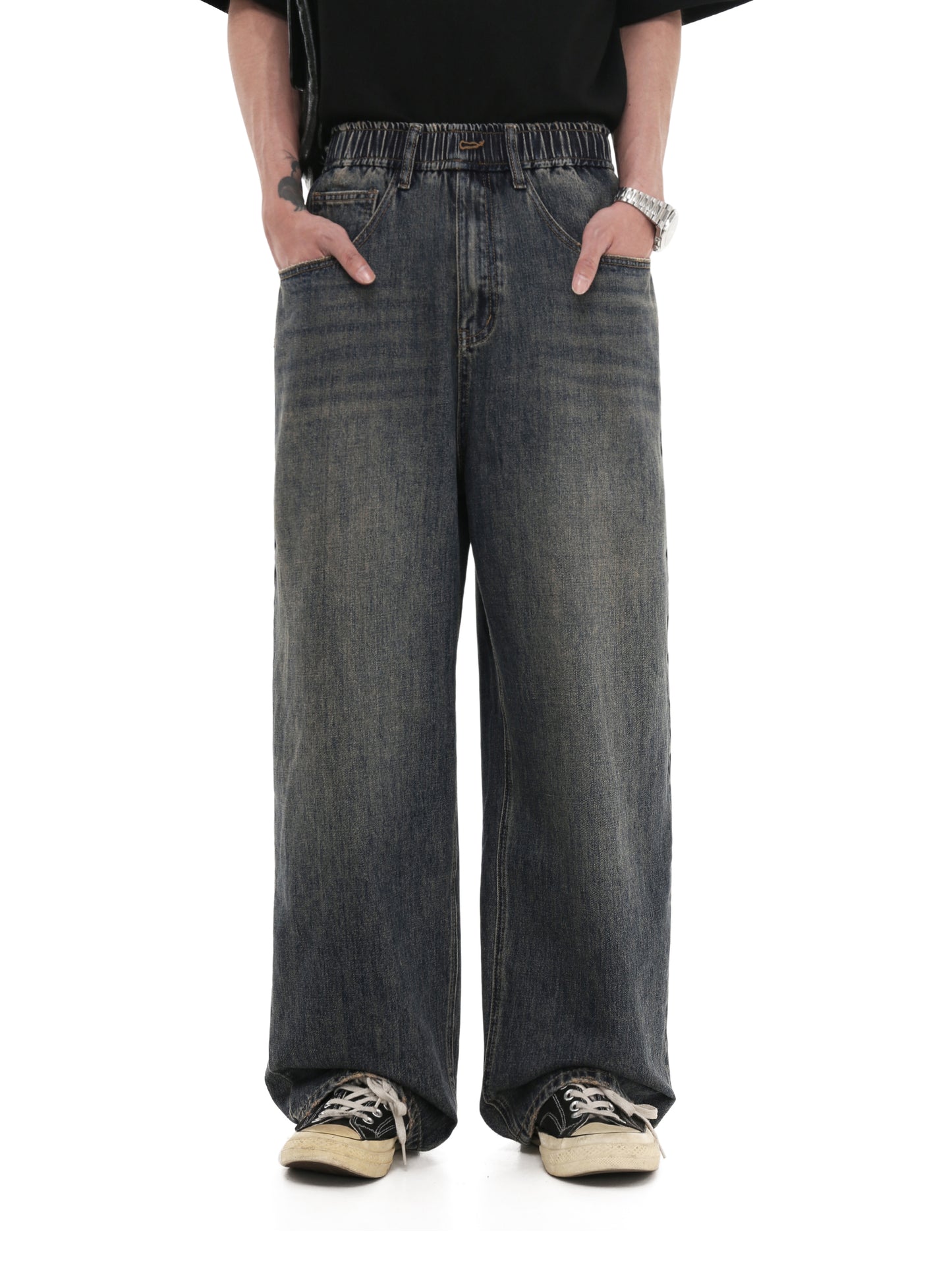 Loose Straight Washed Casual Denim Pants