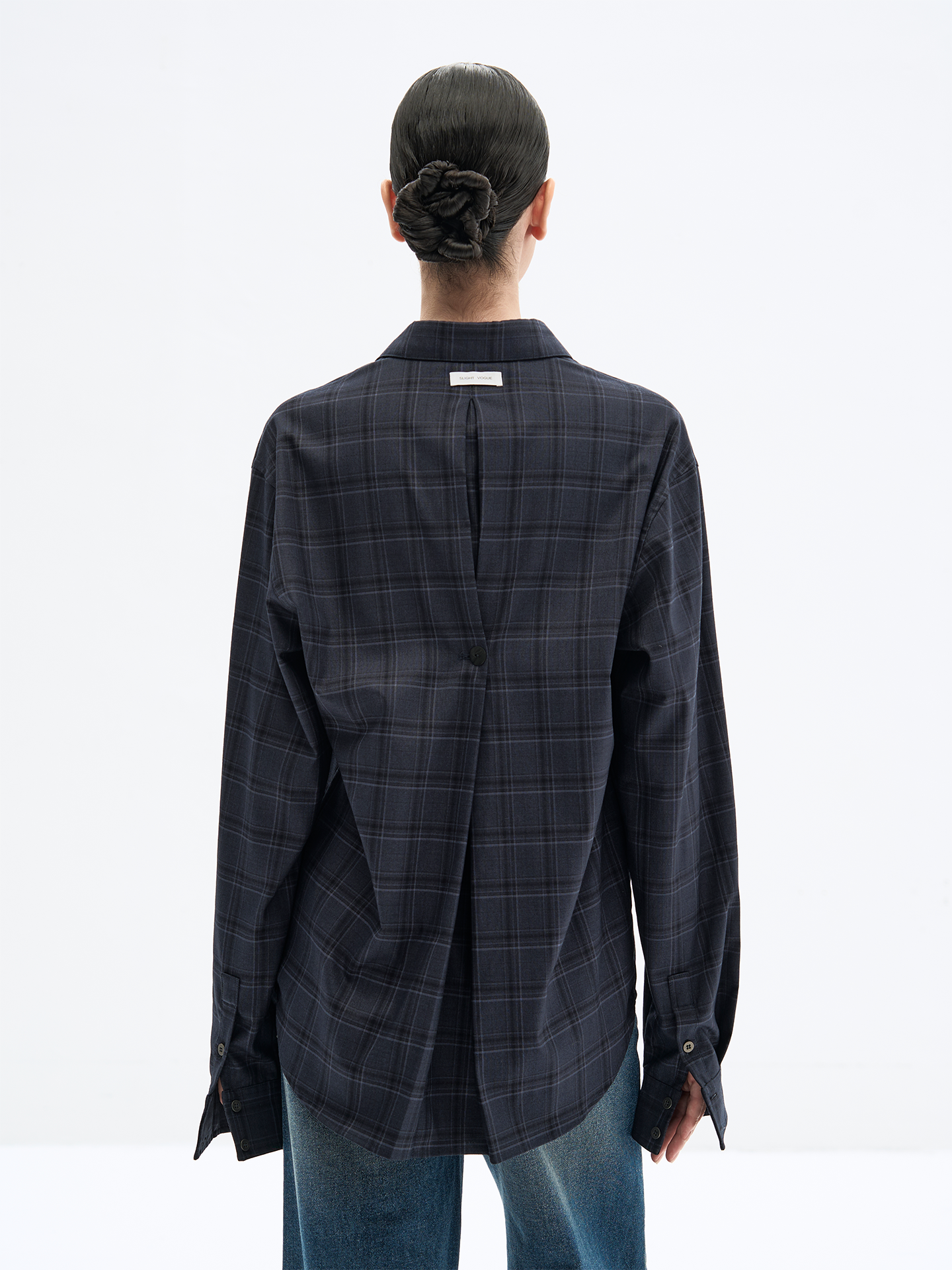 Checkered loose shirt