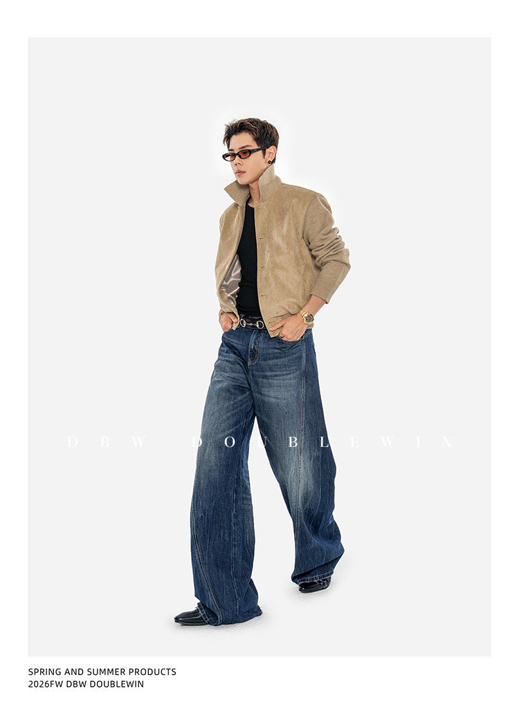 Wide-Leg Denim Pants