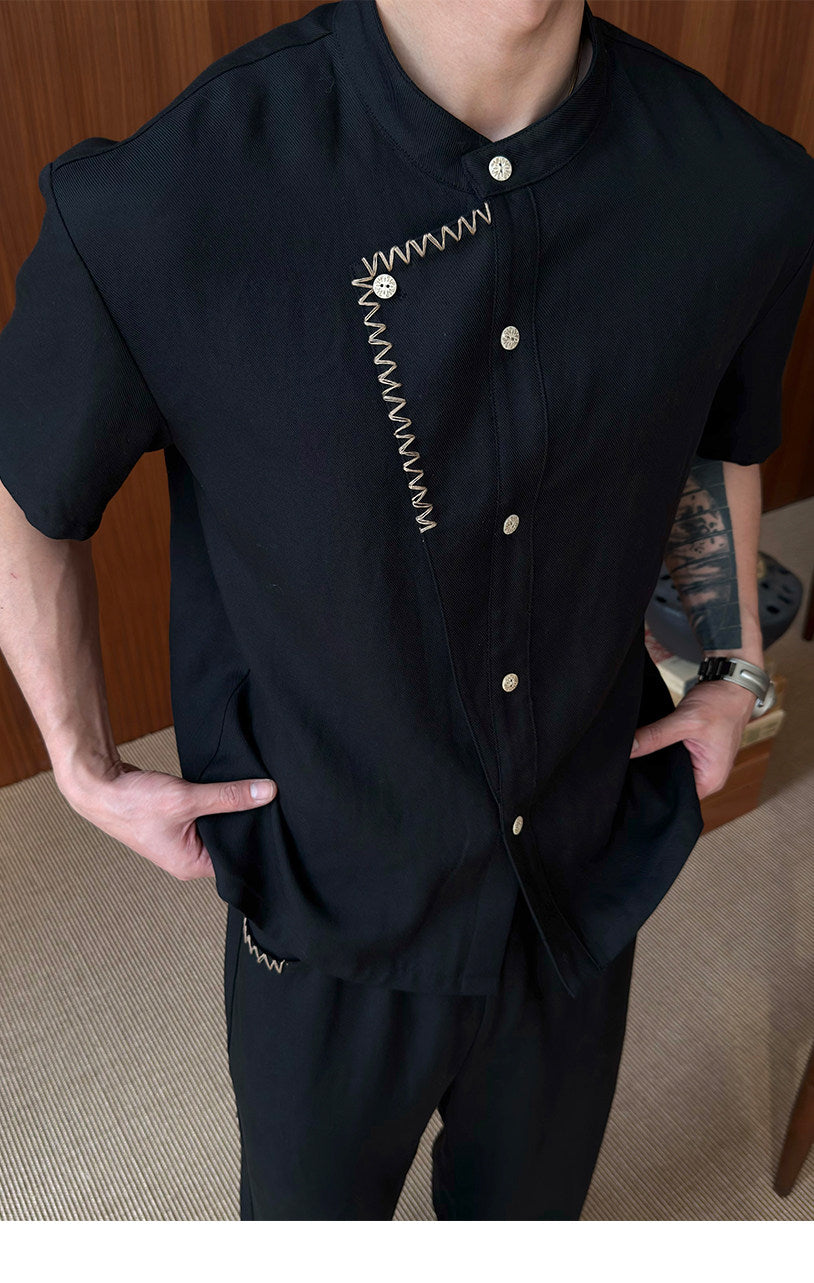 Faux Placket Casual Shirt