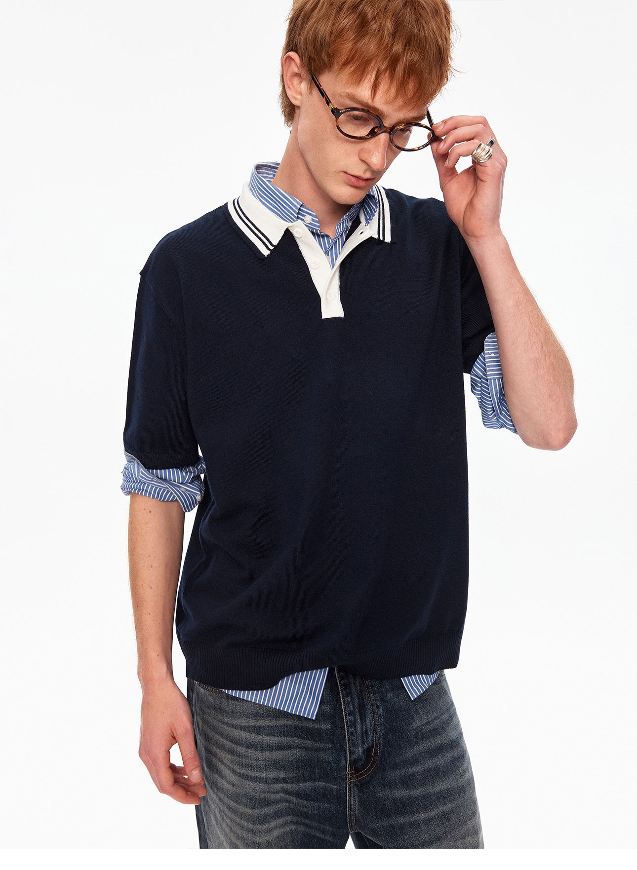 Casual Knit Polo Shirt