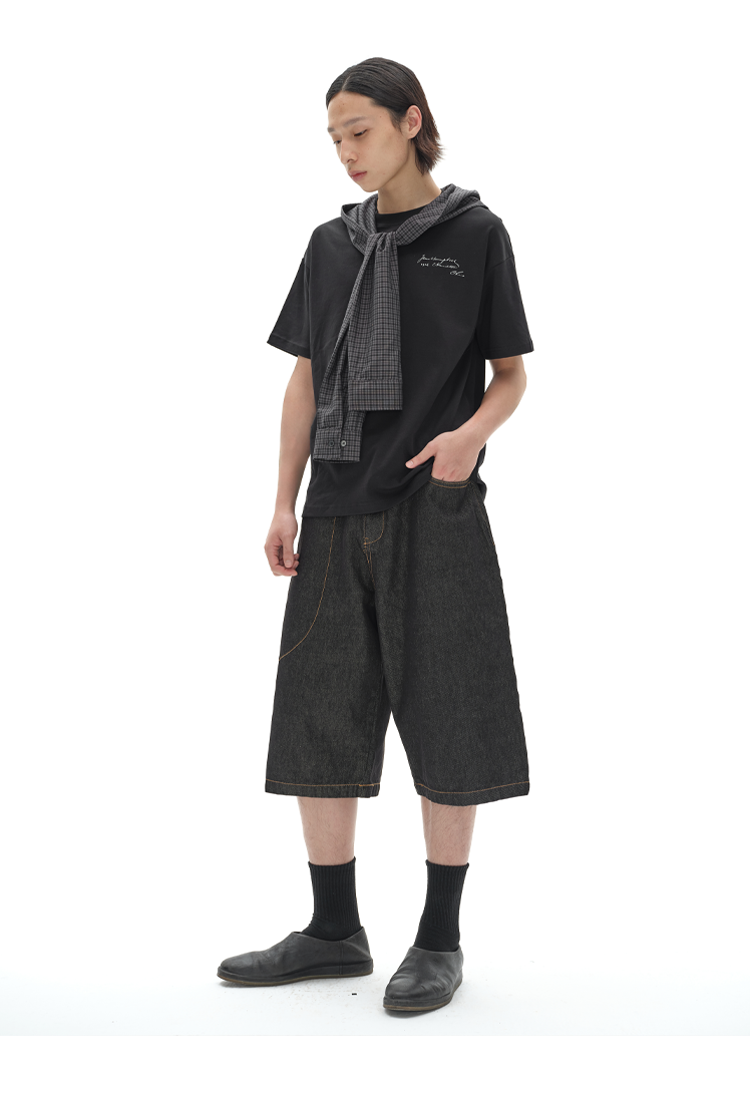 Fake Two-Piece Check T-Shirt