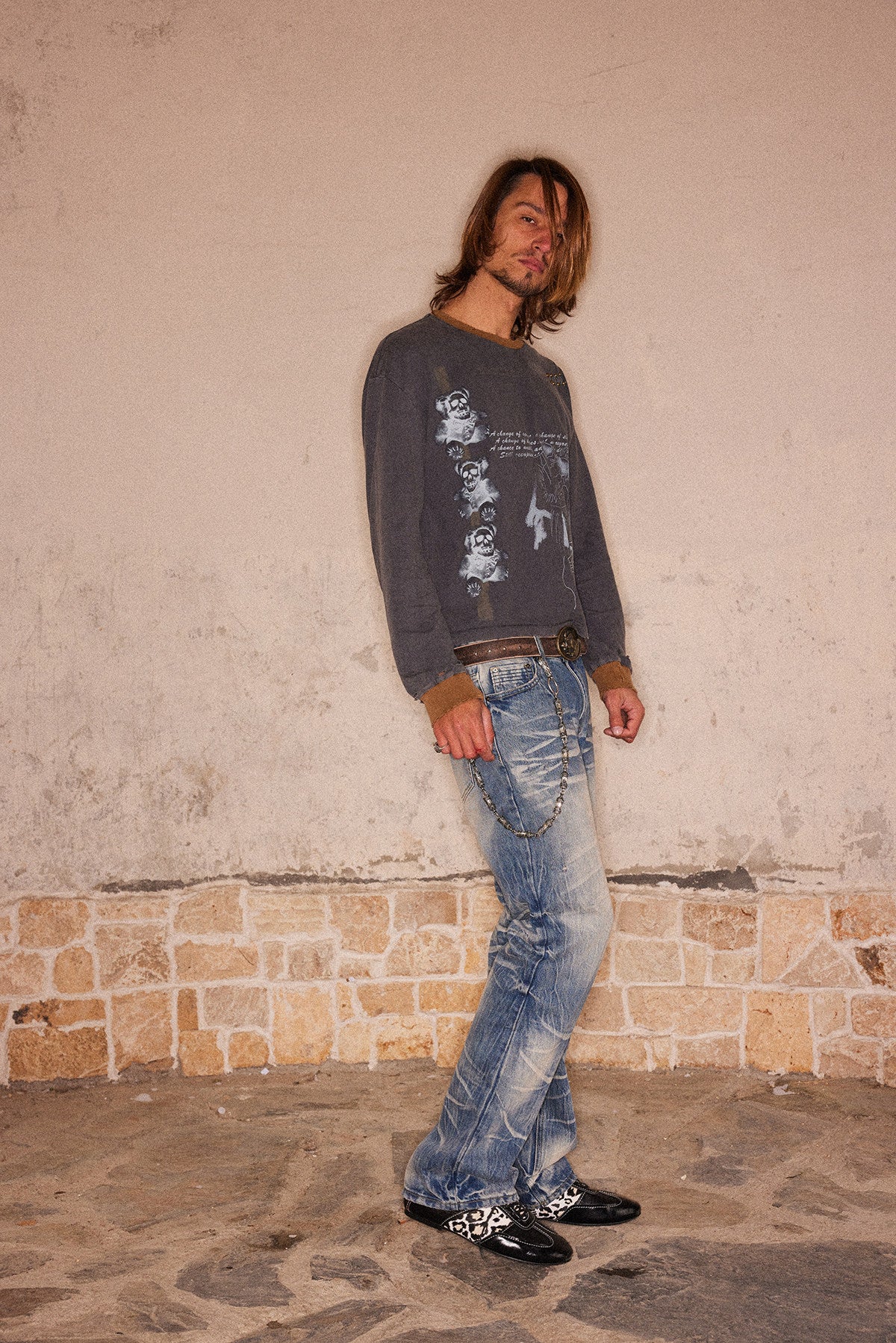 Distressed Print T-Shirt