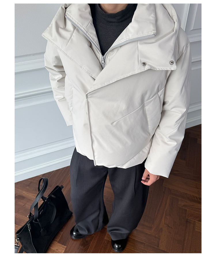 Diagonal-Front Down Jacket