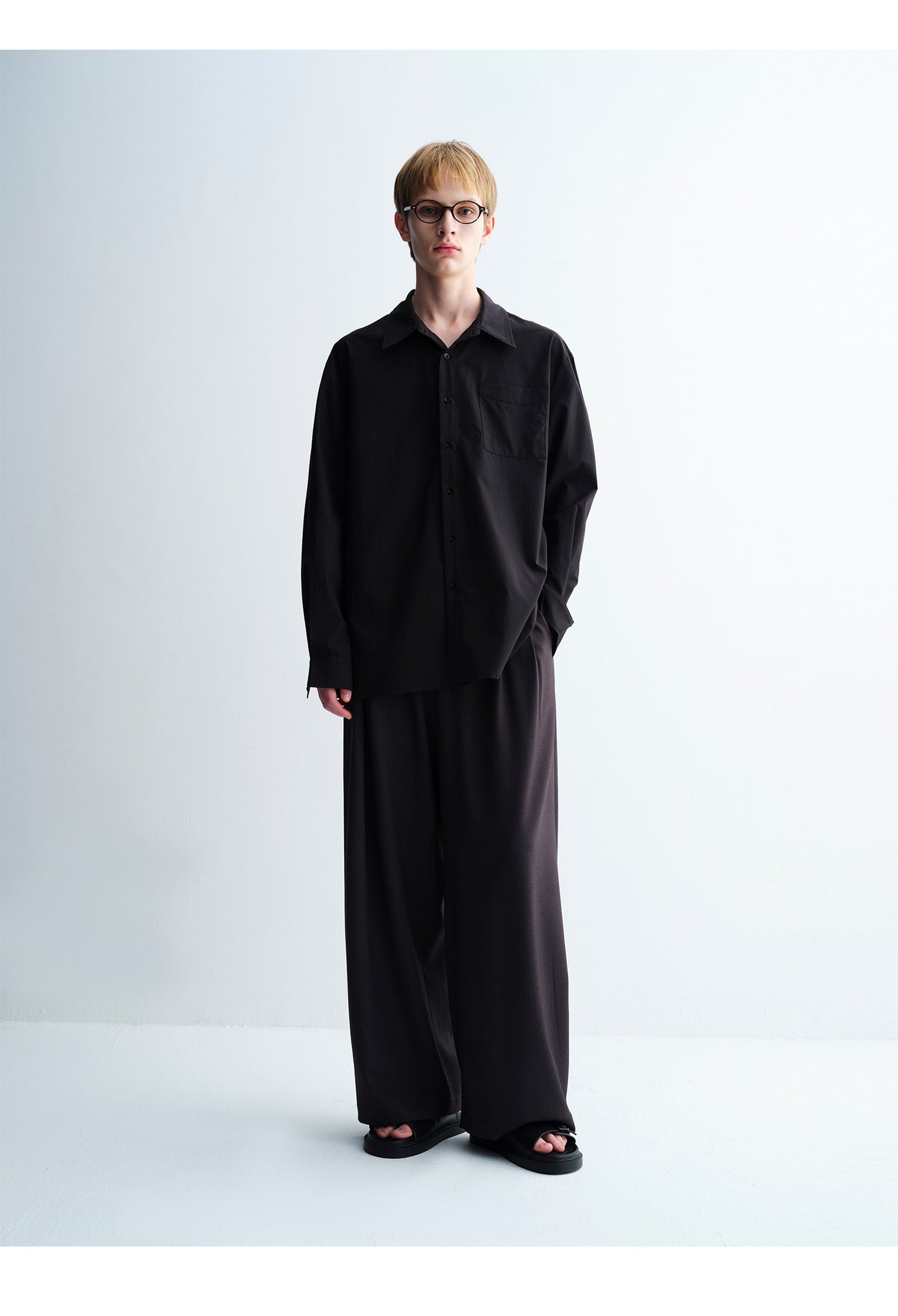 Wool Blend Loose Casual Pants