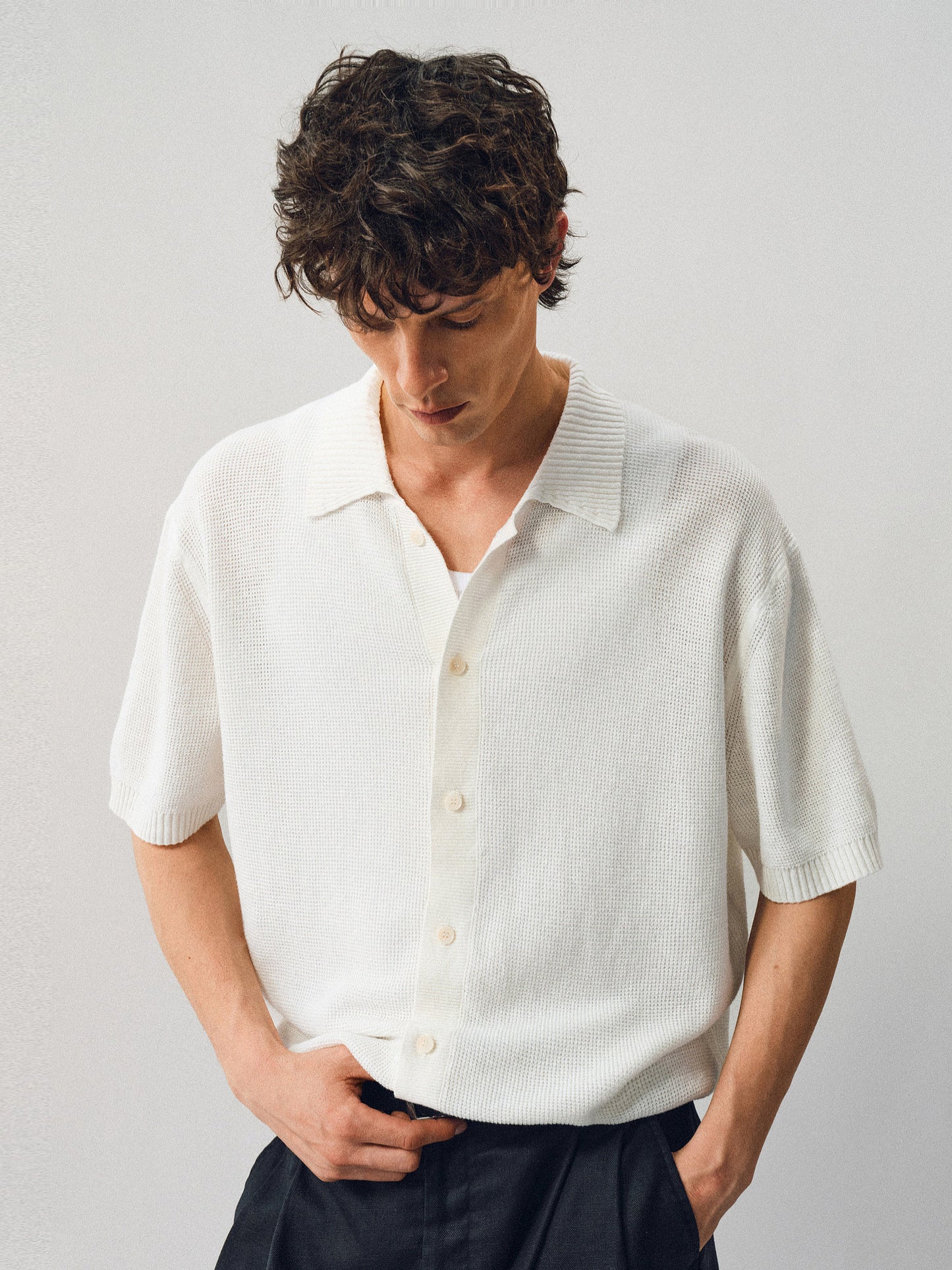 Textured Linen-Cotton Blend Shirt