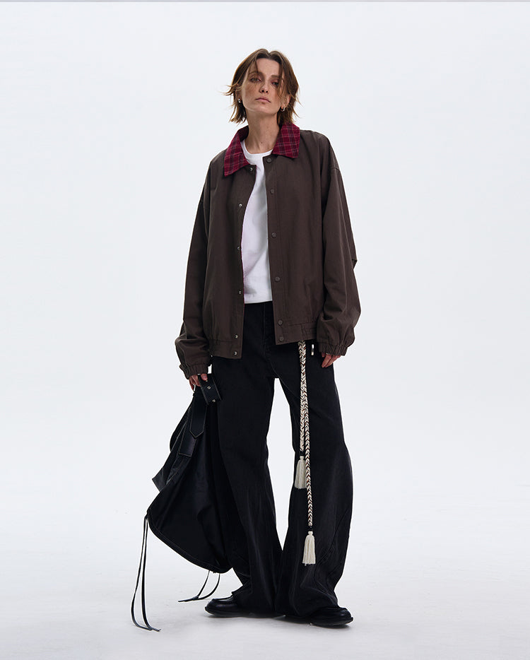 Checkered lapel jacket