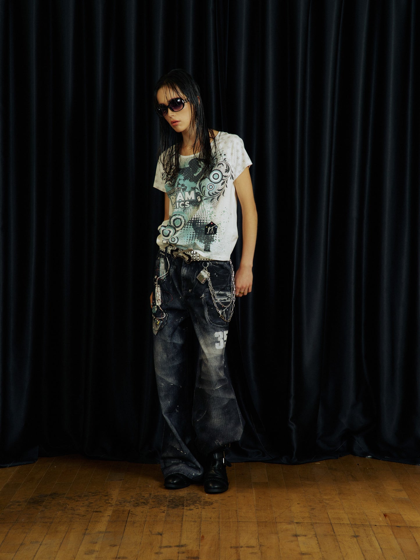 Splash Ink Straight-Fit Denim Pants