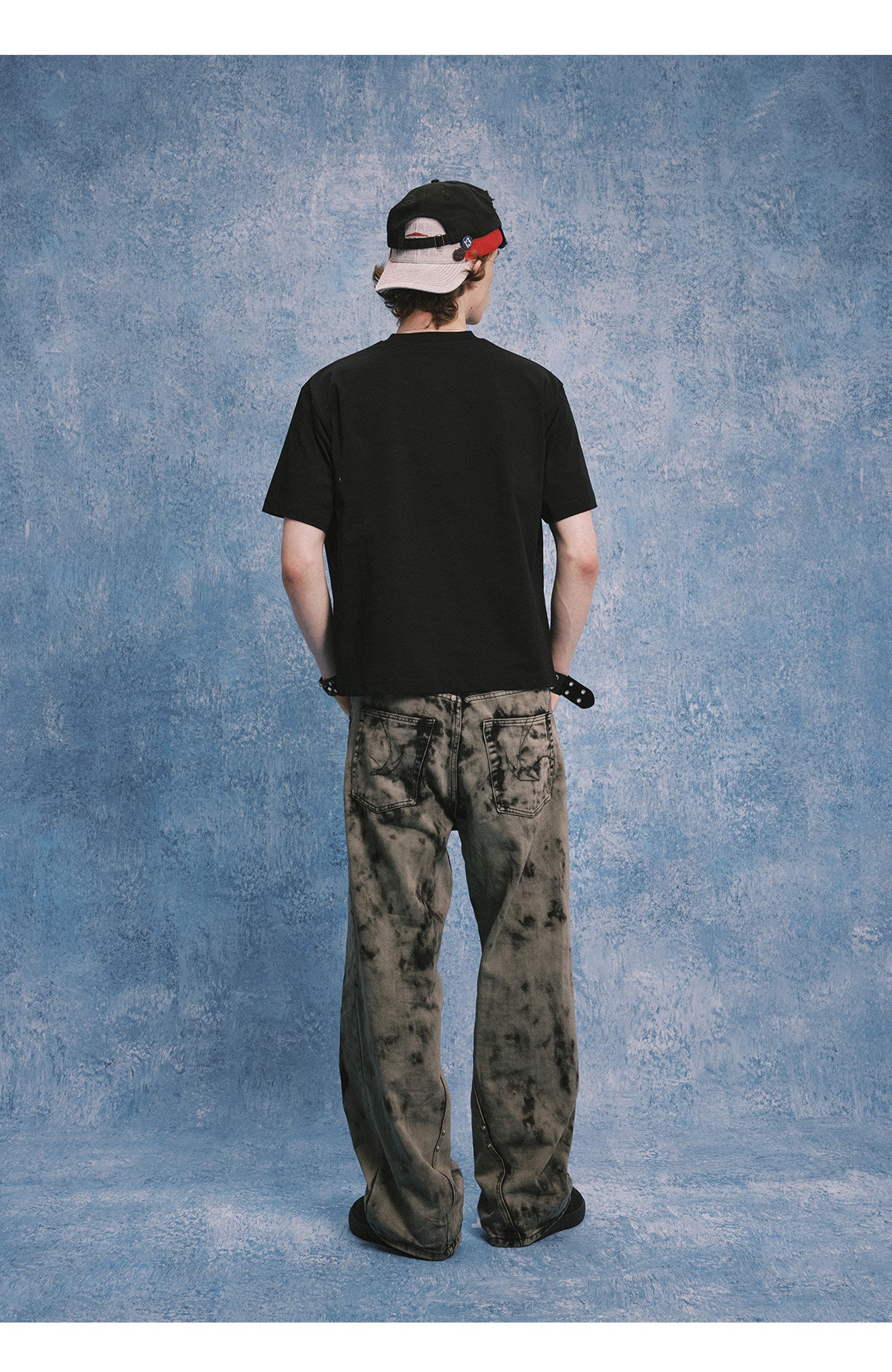 Water-Washed Straight-Leg Denim Pants