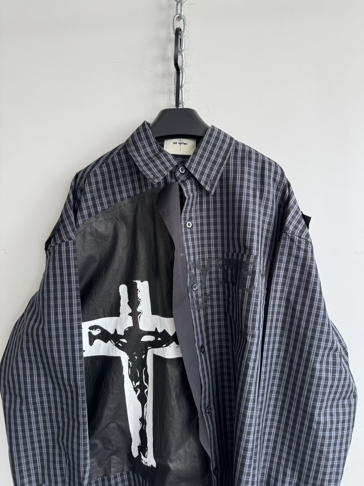 Loose-fitting pure cotton check shirt