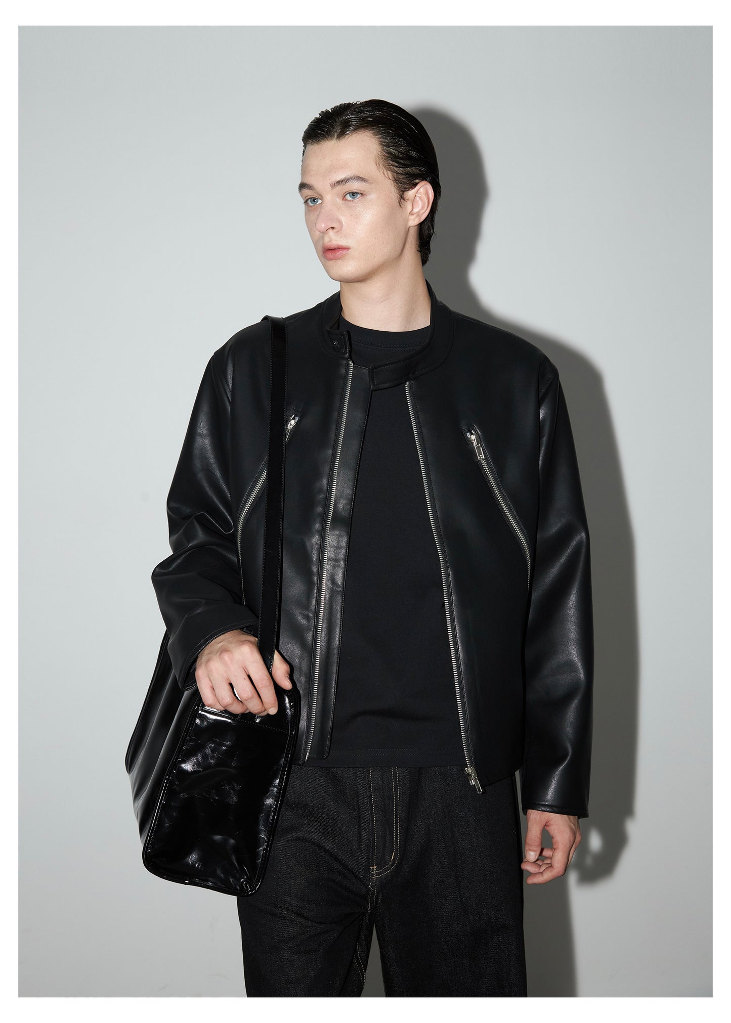 Faux Lambskin Multi-Zip Jacket