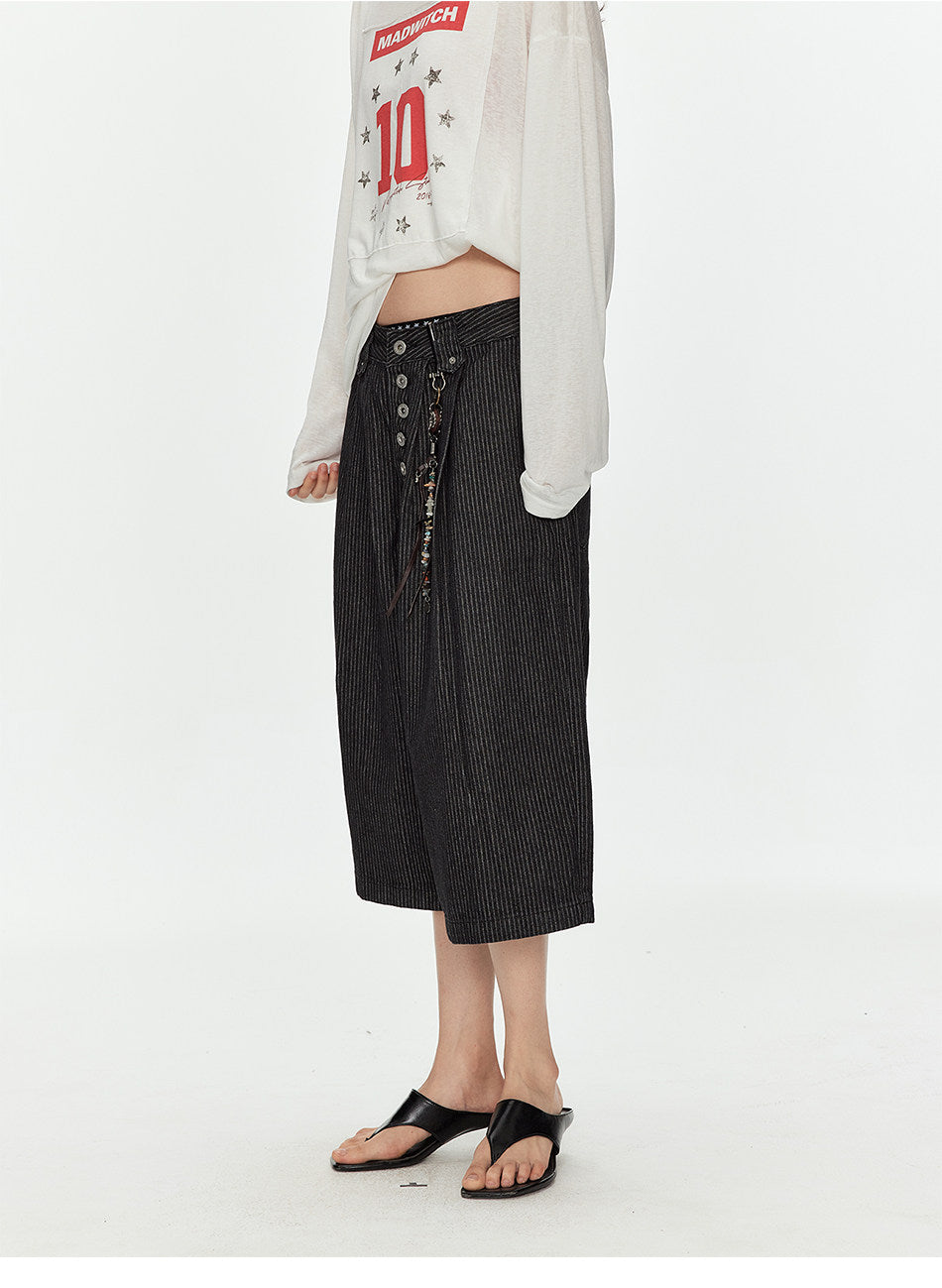 Paris Button Design Shorts