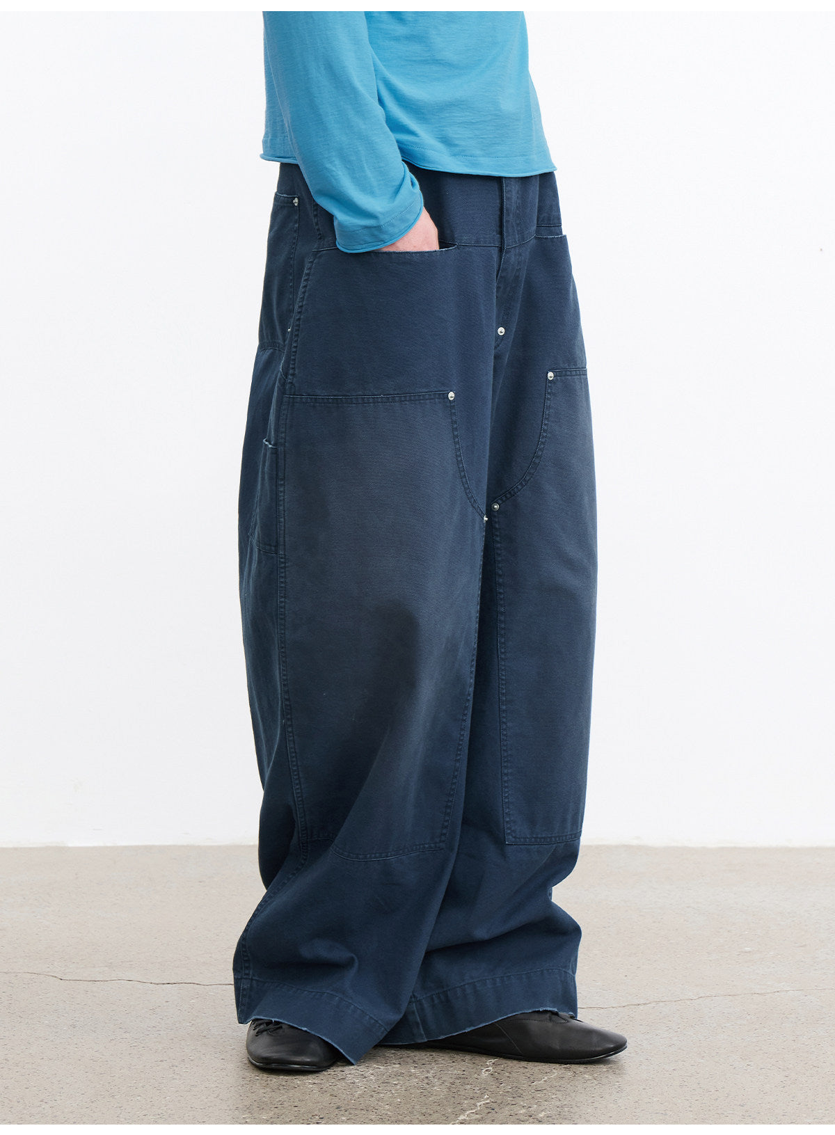 Distressed Multi-Stud Casual Pants