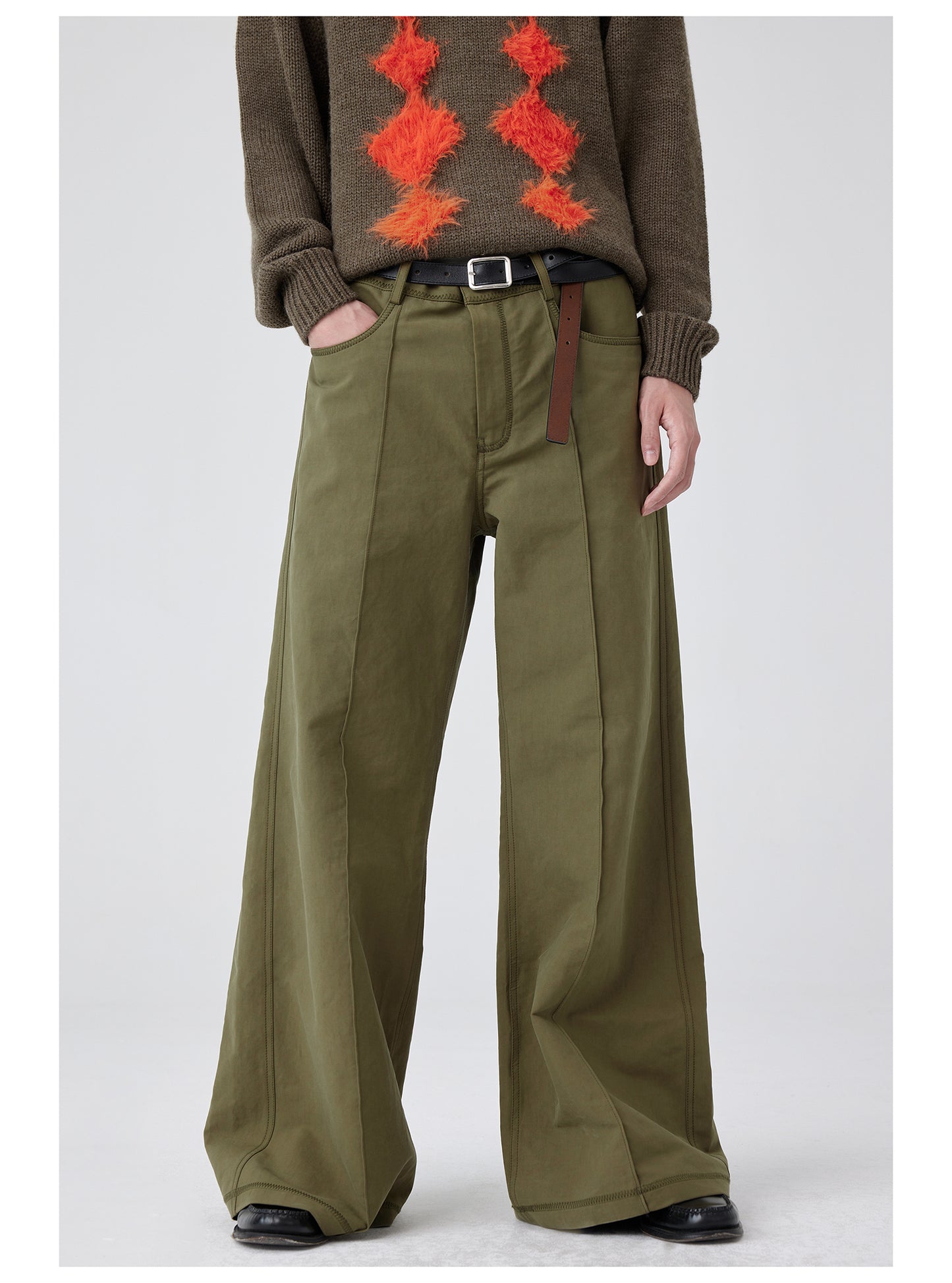 Center seam gusset wide pants