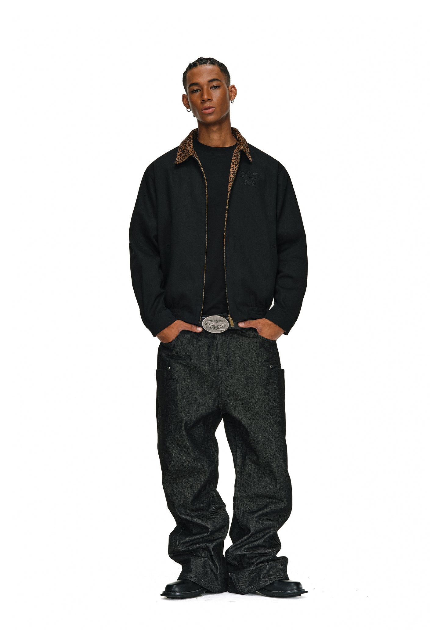 Reversible leopard print Detroit jacket