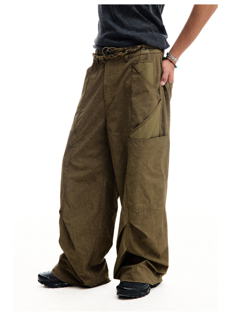 Wide leg scimitar casual pants