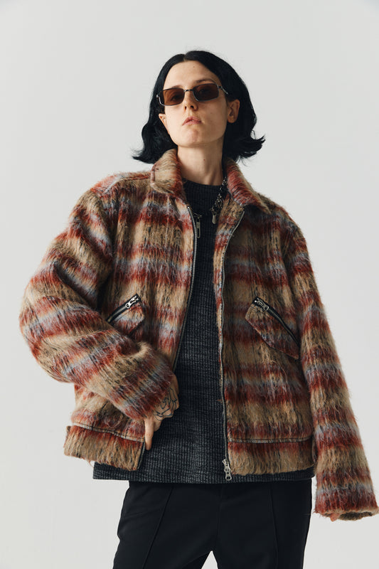 Gradient Check Wool Jacket