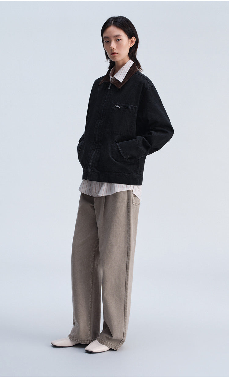 Single-Tuck Denim Pants