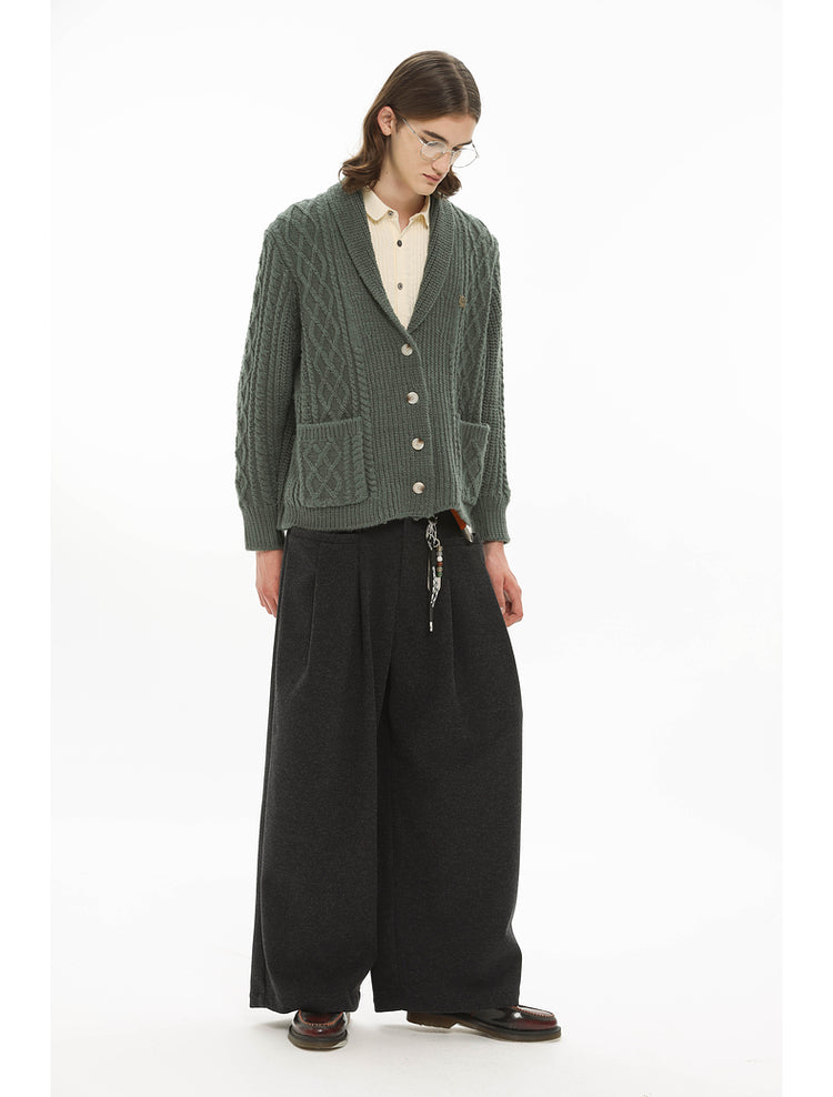 Wool Wide Leg Pants