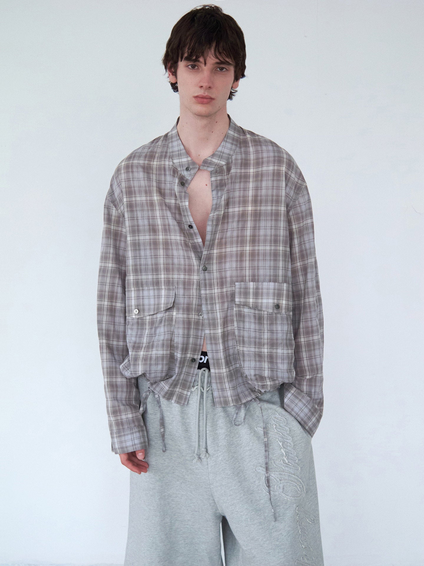 Slightly Sheer, Oversized Pocket Shirt
