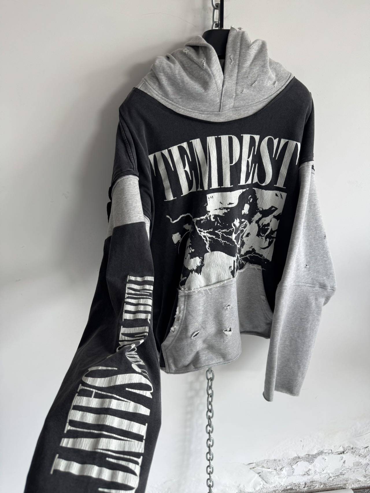 Patchwork Short-Sleeve Hoodie
