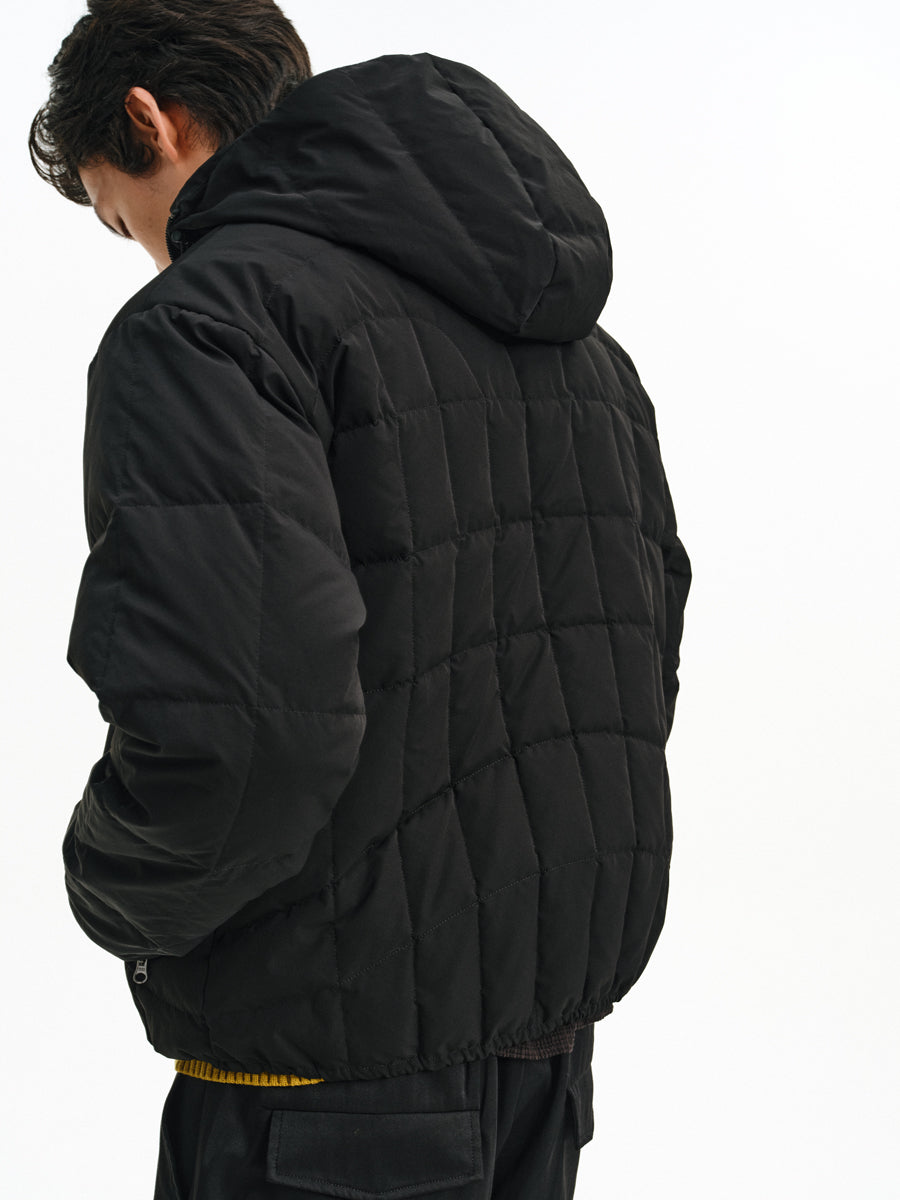 High-collar hooded down jacket