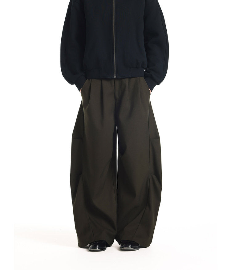 Wide-Leg 3D Pleated Casual Pants – ULTIMUS