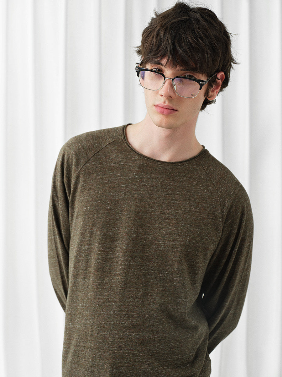 Raglan-Sleeve Roll-Neck T-Shirt