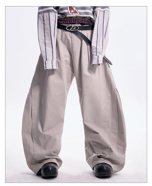 Draped wide-leg pants