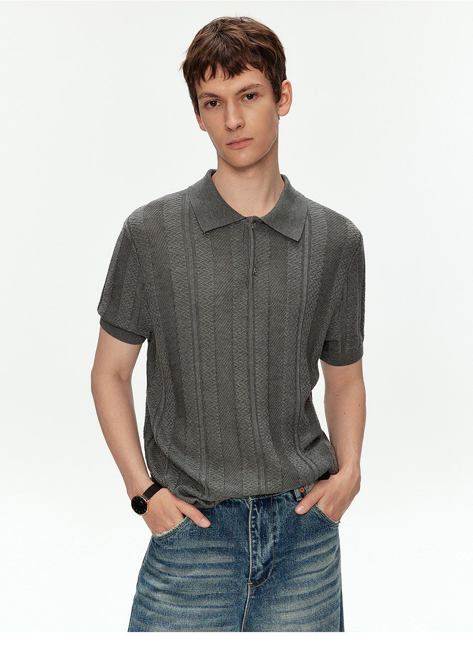 Casual Knit Polo Shirt