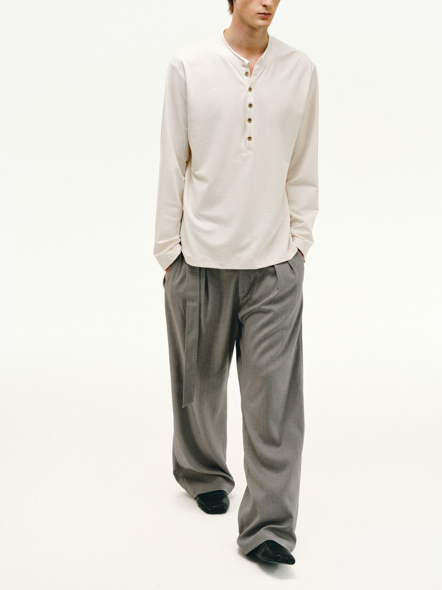 Henry-collar T-shirt