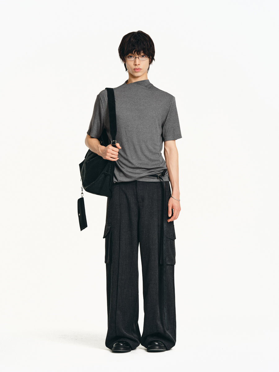 Elastic Pockets Casual Pants