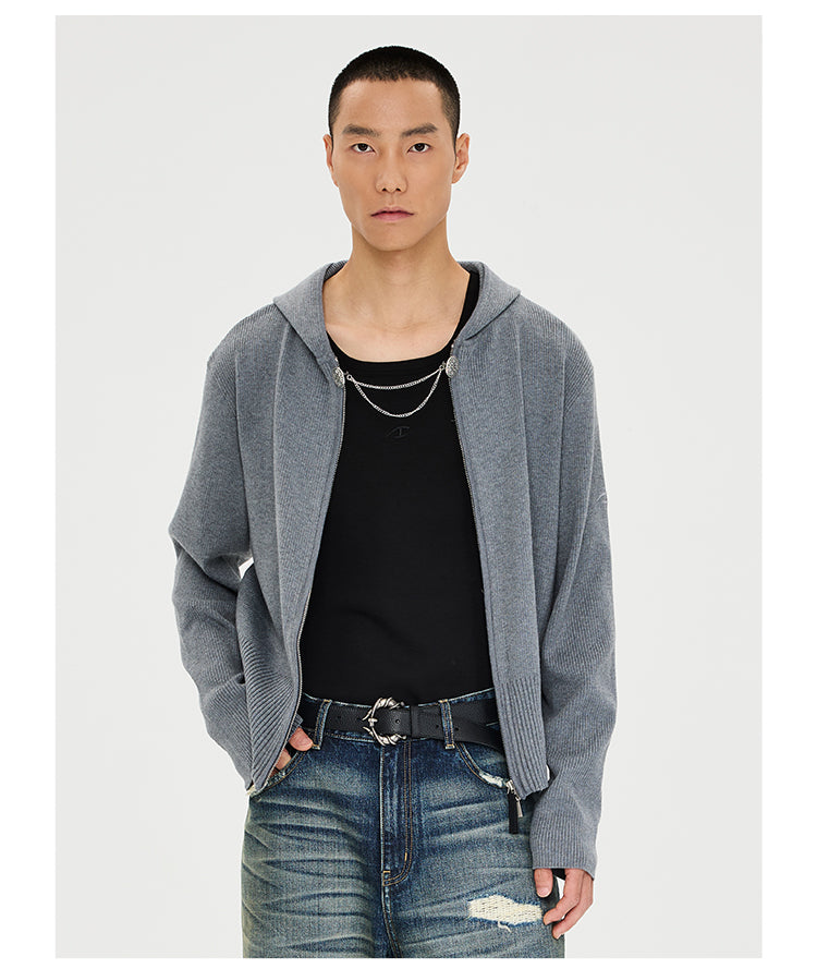 Hooded Cardigan with Hood