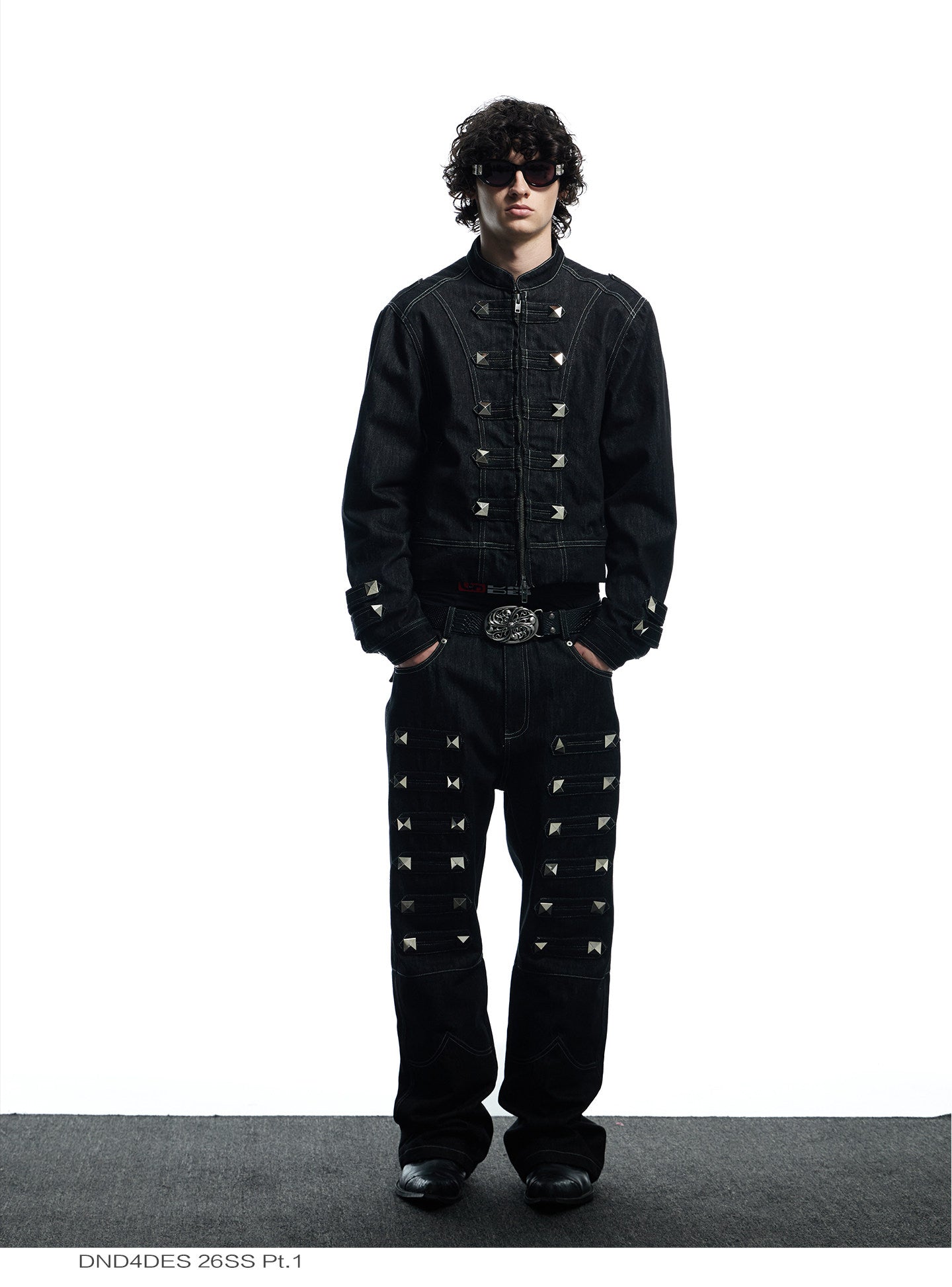 Punk Street Stand Collar Denim Jacket