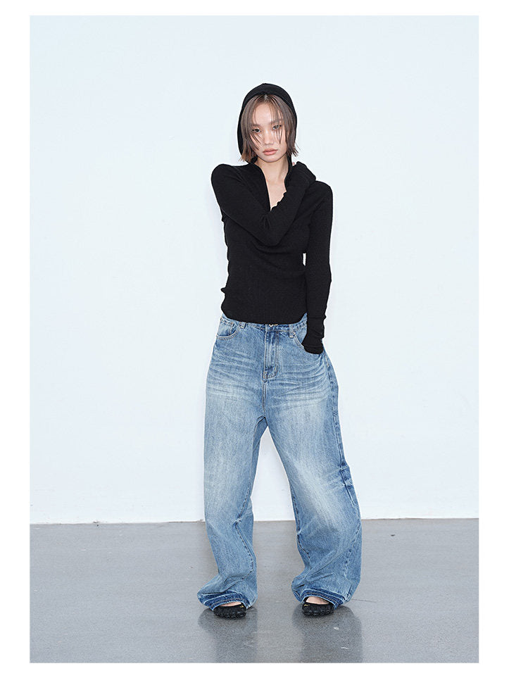 Stereo Pleats Retro Jeans