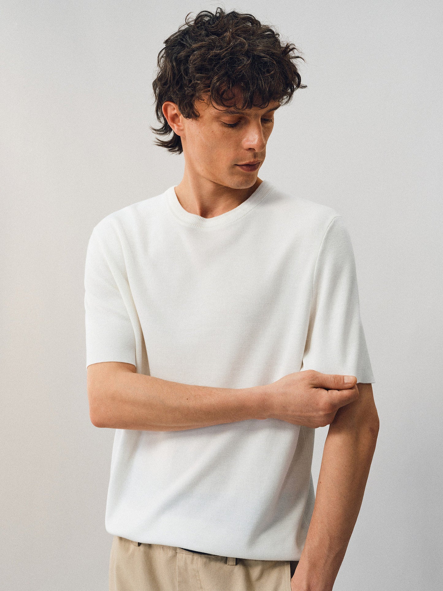 Twist-neck Knit Shirt