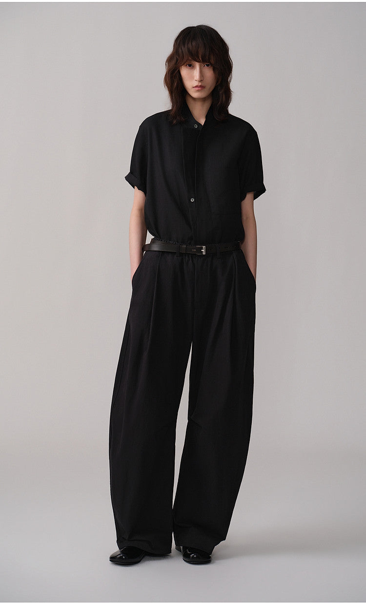 Simitara Pleated Elastic-Waist Casual Work Pants