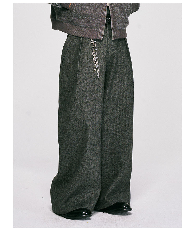 Wool-Blend Wide-Leg Pants