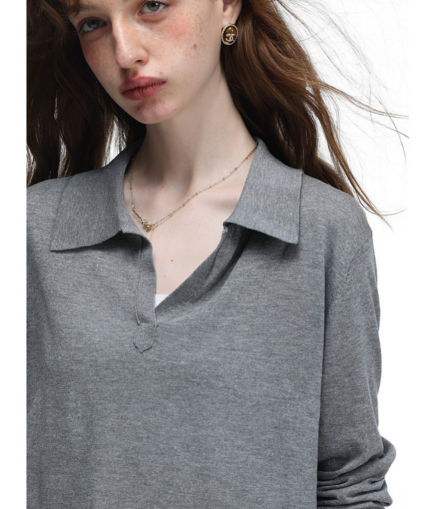 Linen-Blend Knit Polo Shirt