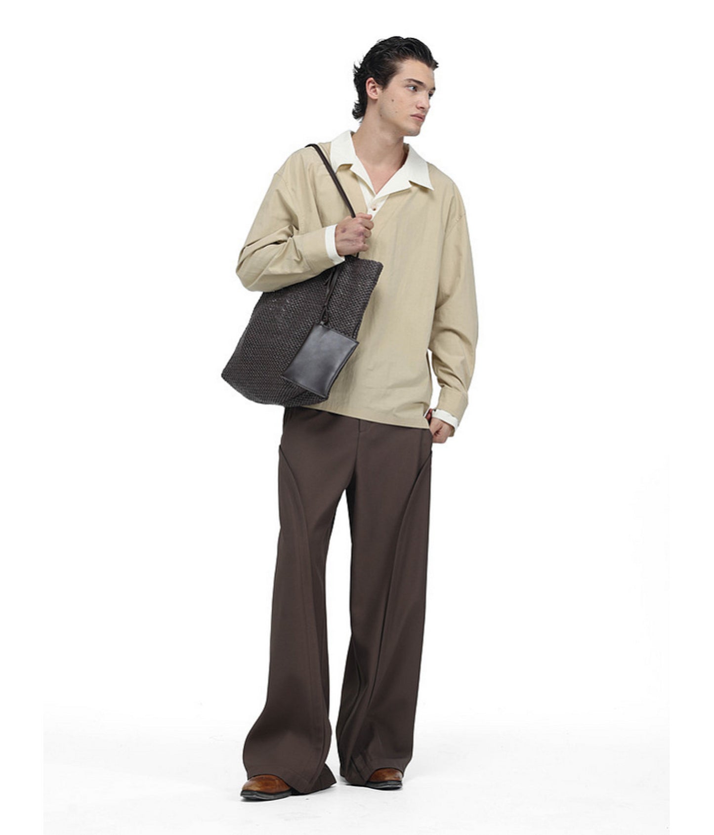 Cotton-Blend Color-Block Shirt