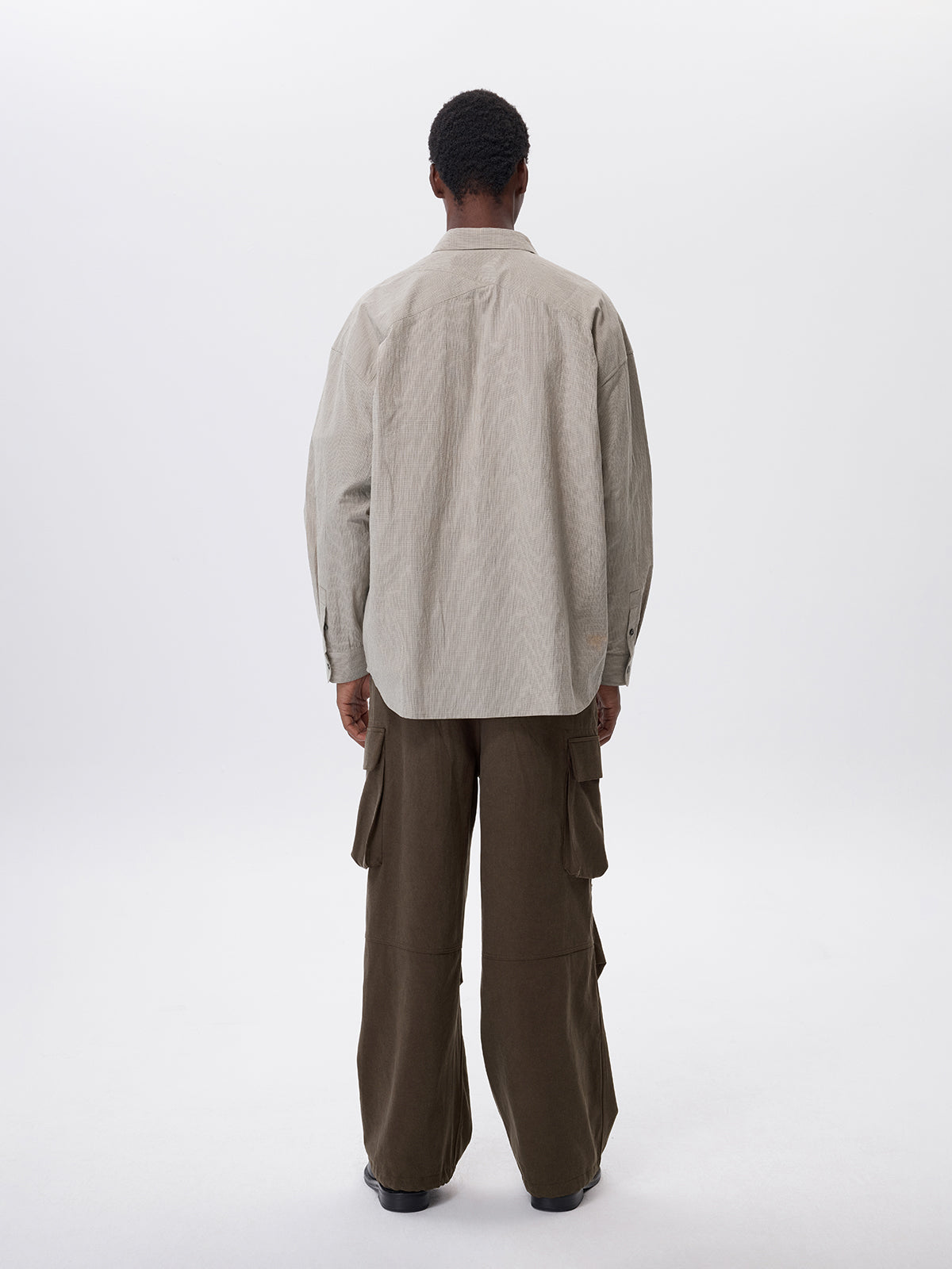 Pre-dyed fine check shirt