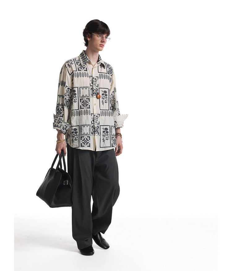 Embroidered contrast color shirt