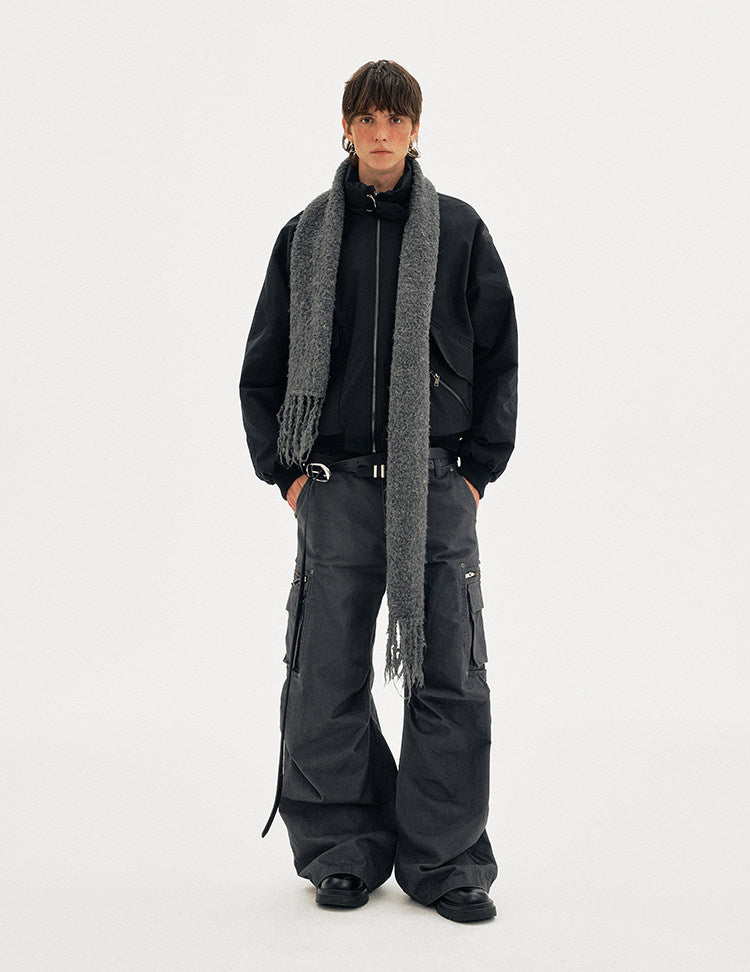 Stand Collar Large Pocket Jacket