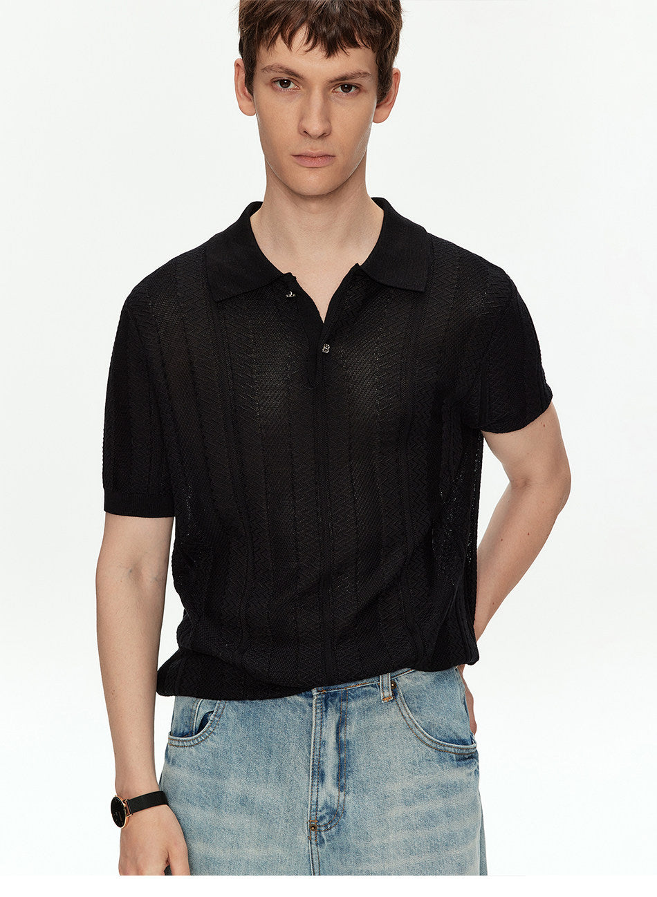 Casual Knit Polo Shirt