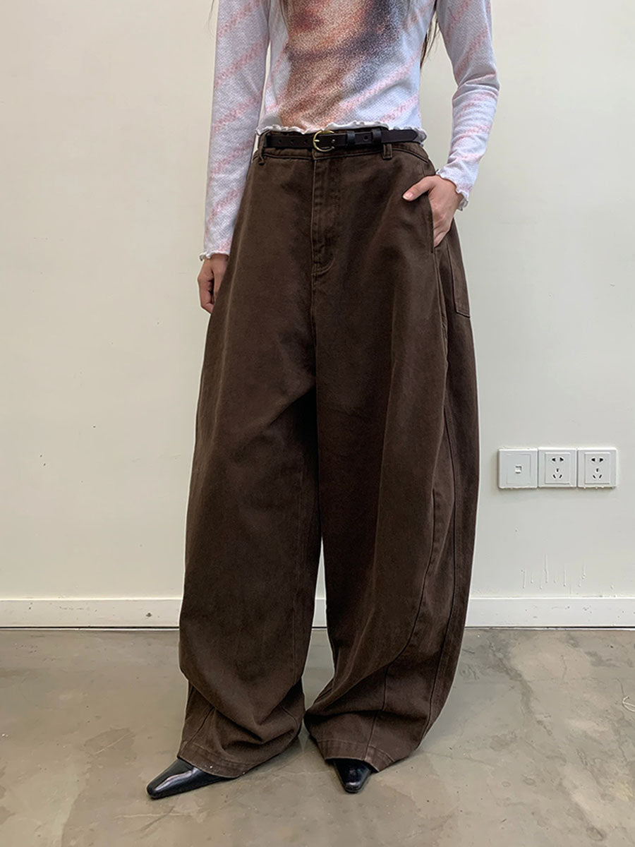 Scimitar Cut Wide Casual Pants