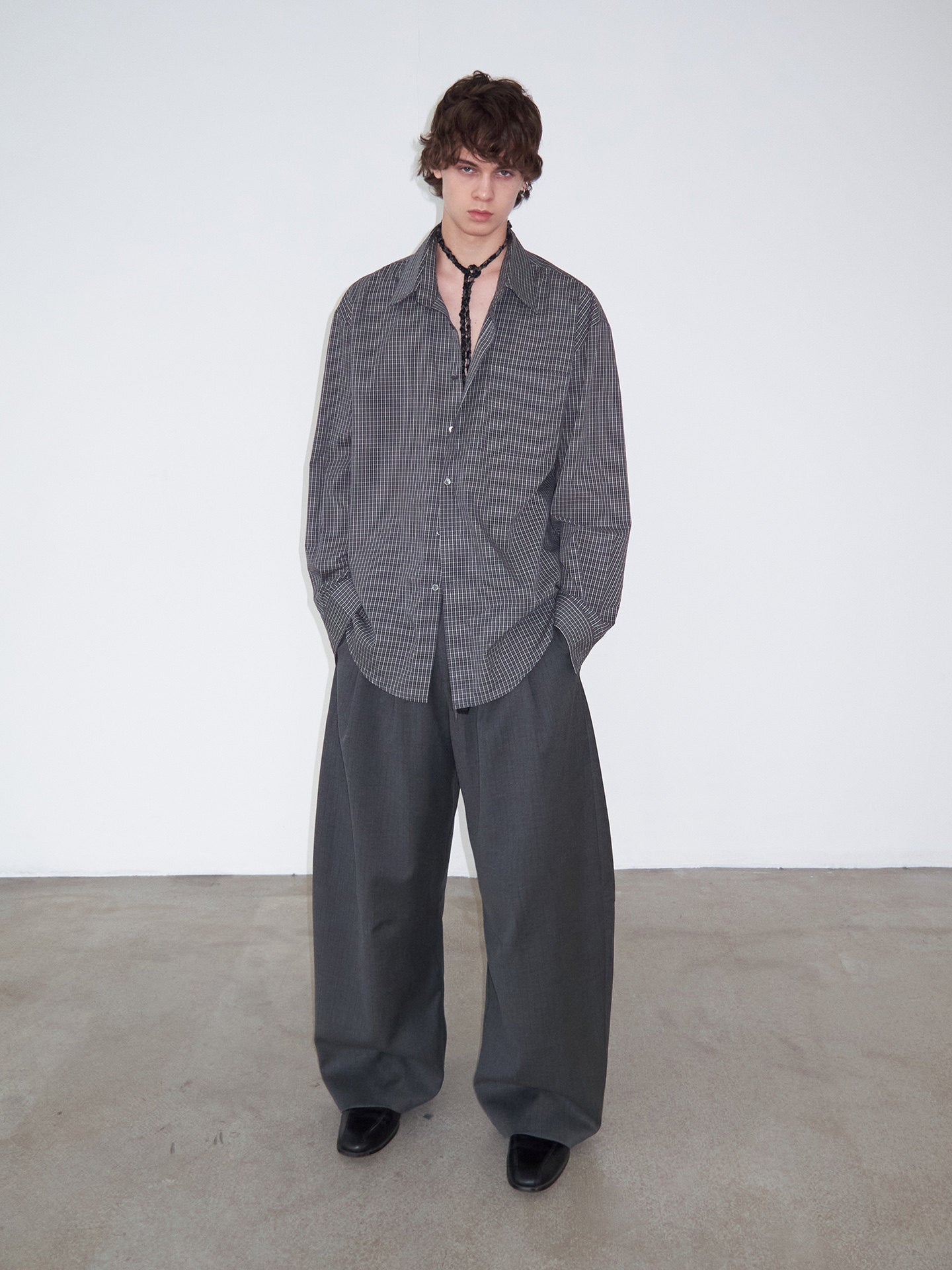 Relaxed-Fit Fine Check Shirt